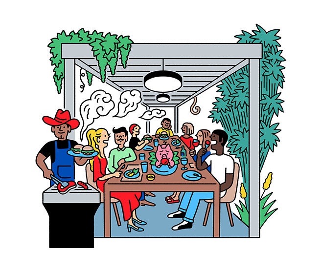 Grilling cabanas illustration